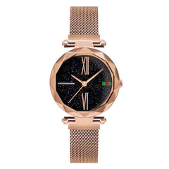 Relogio Feminino Fashion Women Starry Sky Watches Magnetic Mesh Belt Watch Women Dress Luminous Quartz Wristwatch Zegarek Damski