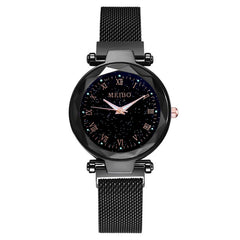 Relogio Feminino Fashion Women Starry Sky Watches Magnetic Mesh Belt Watch Women Dress Luminous Quartz Wristwatch Zegarek Damski