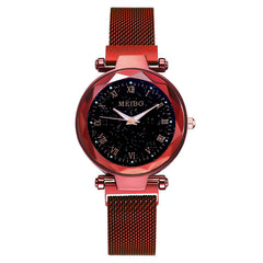 Relogio Feminino Fashion Women Starry Sky Watches Magnetic Mesh Belt Watch Women Dress Luminous Quartz Wristwatch Zegarek Damski
