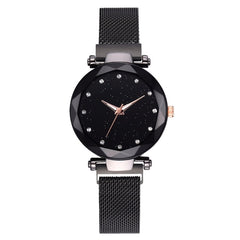 Relogio Feminino Fashion Women Starry Sky Watches Magnetic Mesh Belt Watch Women Dress Luminous Quartz Wristwatch Zegarek Damski