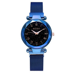 Relogio Feminino Fashion Women Starry Sky Watches Magnetic Mesh Belt Watch Women Dress Luminous Quartz Wristwatch Zegarek Damski