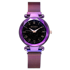 Relogio Feminino Fashion Women Starry Sky Watches Magnetic Mesh Belt Watch Women Dress Luminous Quartz Wristwatch Zegarek Damski