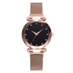Relogio Feminino Fashion Women Starry Sky Watches Magnetic Mesh Belt Watch Women Dress Luminous Quartz Wristwatch Zegarek Damski