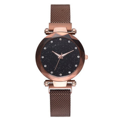 Relogio Feminino Fashion Women Starry Sky Watches Magnetic Mesh Belt Watch Women Dress Luminous Quartz Wristwatch Zegarek Damski