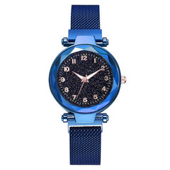 Relogio Feminino Fashion Women Starry Sky Watches Magnetic Mesh Belt Watch Women Dress Luminous Quartz Wristwatch Zegarek Damski
