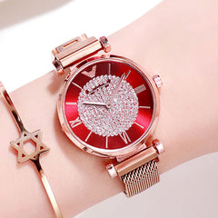 Women Watches 2019 Luxury Diamond Rose Gold Ladies Wrist Watches Magnetic Women Bracelet Watch For Female Clock Relogio Feminino