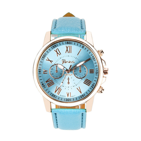 Geneva Watch Women Fashion Luxury Quartz Watch Bracelet Wrist watch Faux Leather Band Simple Ladies Clock Montre Femme reloj